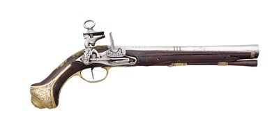 Lot 369 - A 15 BORE SPANISH MIQUELET-LOCK PISTOL