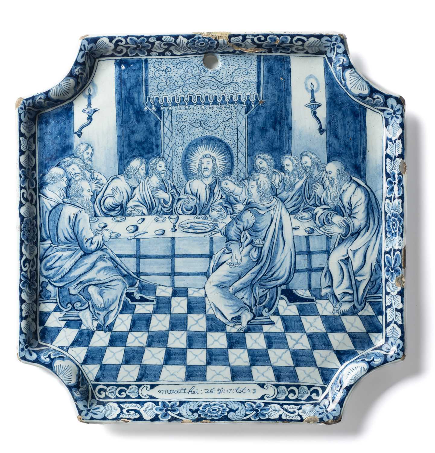 Lot 4 - A DUTCH DELFT PLAQUE, CIRCA 1730