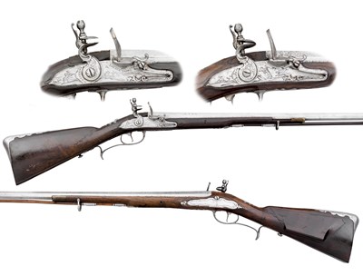 Lot 381 - A PAIR OF 16 BORE AUSTRIAN FLINTLOCK SPORTING GUNS BY JOHAN SCHIFTER IN NEUSTADT