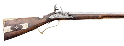 Lot 391 - A .650 CALIBRE GERMAN FLINTLOCK SPORTING RIFLE