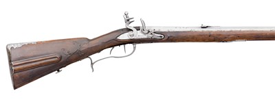 Lot 392 - AN 18 BORE GERMAN FLINTLOCK SPORTING RIFLE
