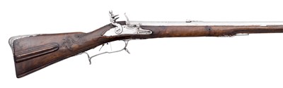 Lot 394 - A .577 CALIBRE GERMAN FLINTLOCK RIFLED SPORTING CARBINE BY ANTON MOCK IN TETNANG