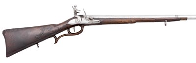 Lot 398 - AN 18 BORE GERMAN FLINTLOCK SPORTING GUN