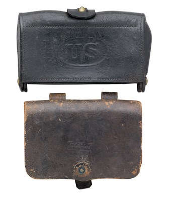 Lot 431 - A THIRD PATTERN MCKEEVER CARTRIDGE BOX AND A PISTOL CARTRDGE BOX