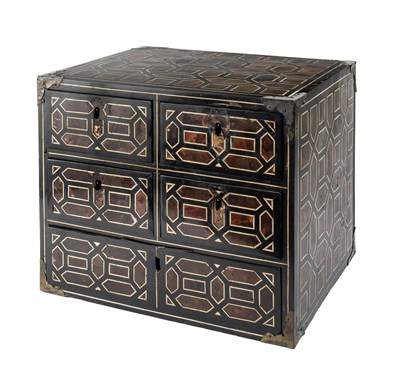 Lot 122 - A PARQUETRY TABLE CHEST, MEXICAN, 17TH CENTURY