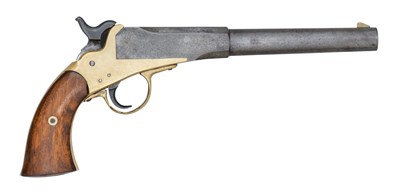 Lot 444 - A RARE .54 CALIBRE LINDSAY TWO-SHOT SUPER-IMPOSED LARGE OR 'MARTIAL' PISTOL