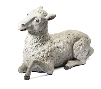 Lot 76 - A GERMAN FIGURE OF THE  'LAMM GOTTES' (LAMB OF GOD), PROBABLY BAVARIA OR TYROL, 18TH/19TH CENTURY