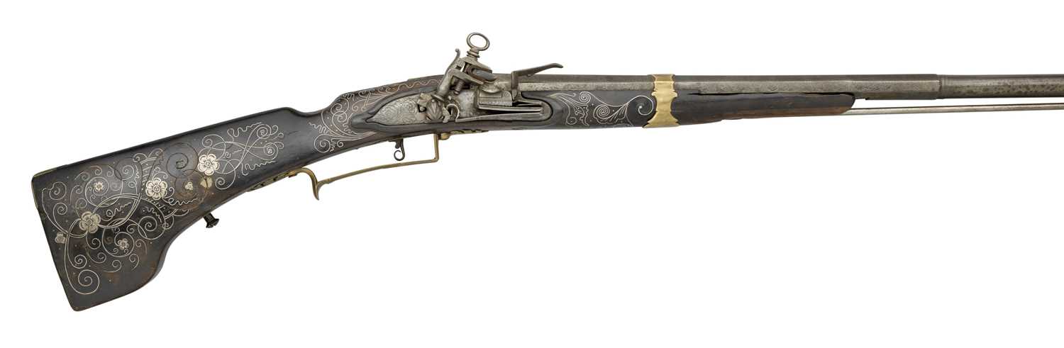Lot 210 - A 13 BORE ITALIAN ROMAN-LOCK SPORTING GUN,