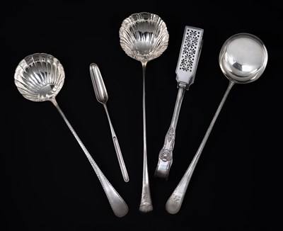 Lot 17 - A GEORGE III SILVER SOUP LADLE