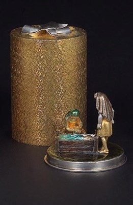 Lot 52 - AWAY IN A MANGER: A PARCEL-GILT-SILVER CHRISTMAS CAROL BOX