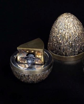 Lot 54 - A SILVER-GILT 'SURPRISE' EGG