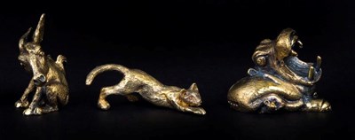 Lot 68 - A COLLECTION OF THREE SILVER-GILT ANIMAL CHARACTERS