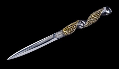 Lot 77 - A PARCEL-GILT-SILVER PAPER KNIFE