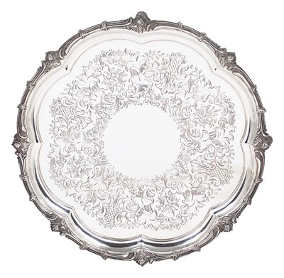 Lot 96 - A VICTORIAN SILVER SALVER