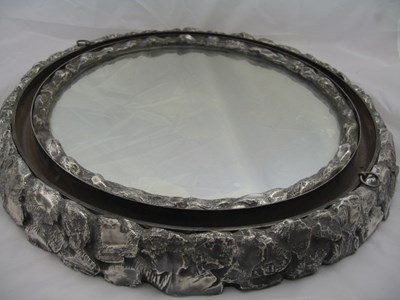 Lot 104 - TWO VICTORIAN ELECTROPLATE MIRROR PLATEAUX