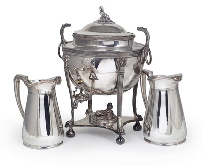 Lot 146 - A REGENCY SHEFFIELD PLATE TEA URN