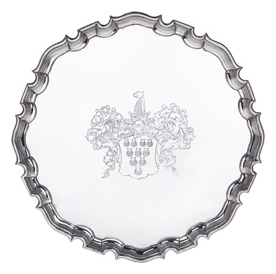 Lot 148 - A GEORGE II SILVER SALVER