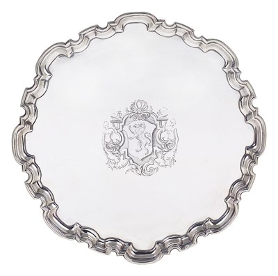 Lot 150 - A GEORGE II SILVER SALVER