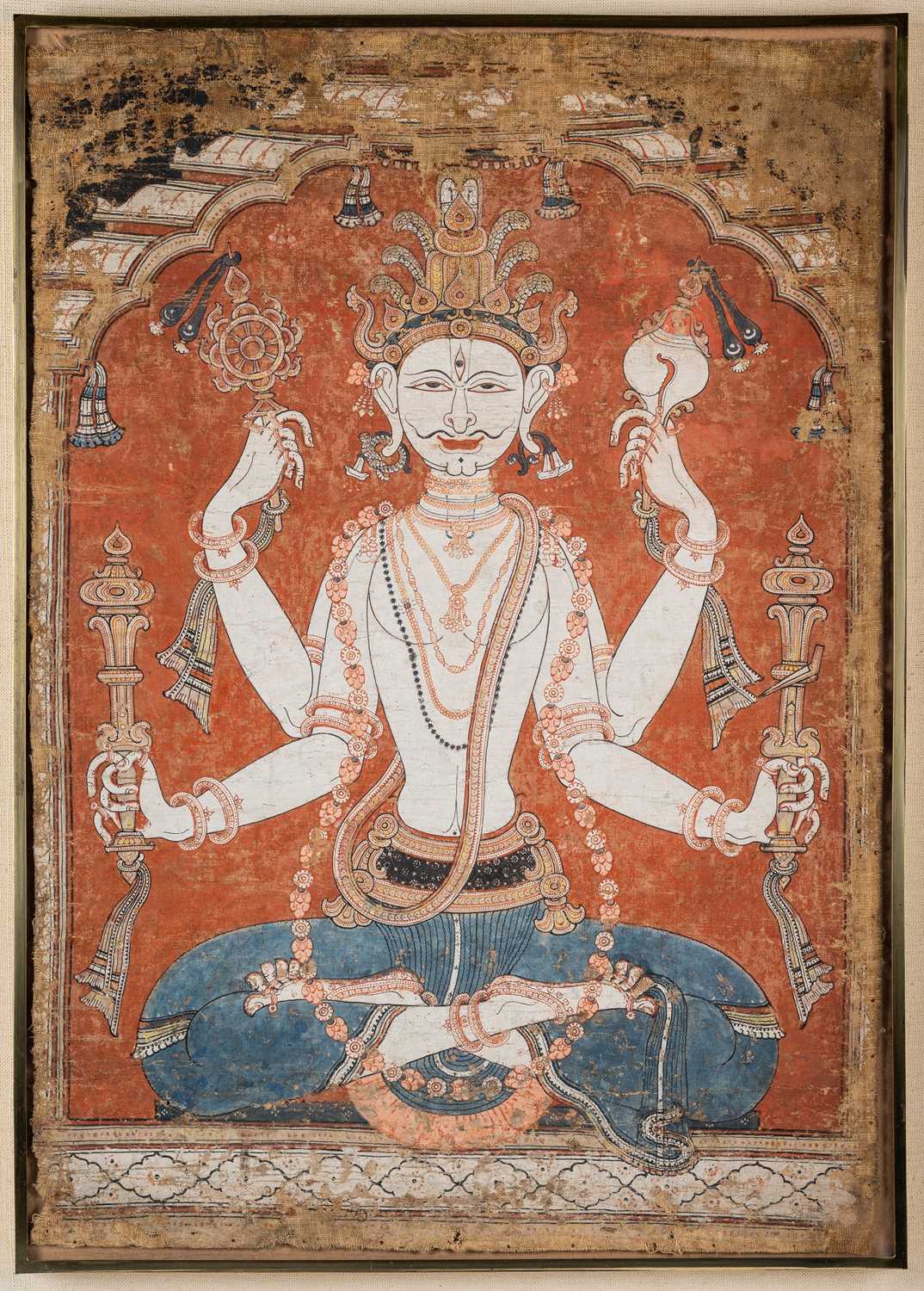 Lot 688 - A RARE ORISSAN PAINTING OF VISHNU AS VISHVARUPA, EASTERN INDIA, EARLY 19TH CENTURY