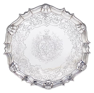 Lot 164 - A GEORGE II SILVER SALVER