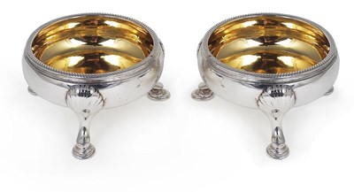 Lot 165 - A PAIR OF GEORGE III SILVER SALT CELLARS