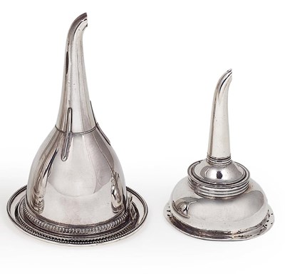 Lot 167 - A GEORGE III SILVER WINE FUNNEL