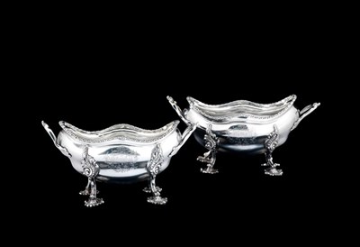 Lot 177 - A PAIR OF GEORGE III SILVER SAUCE TUREENS