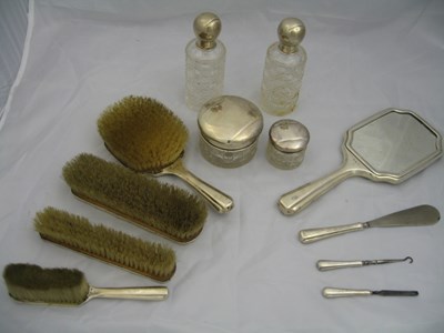 Lot 187 - A GERMAN SILVER DRESSING TABLE SET