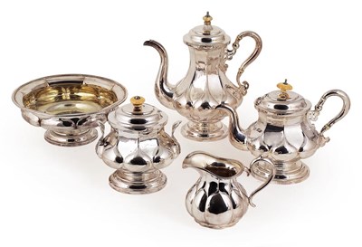 Lot 198 - A RUSSIAN SILVER FOUR-PIECE TEA AND COFFEE SET