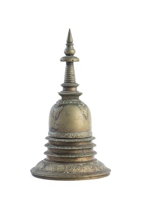 Lot 165 - A SINHALESE BRONZE STUPA, SRI LANKA, 19TH CENTURY