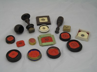 Lot 232 - TWO TURNED ROSEWOOD DESK SEALS