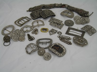 Lot 242 - A COLLECTION OF ASSORTED CUT STEEL BUCKLES AND BUTTONS