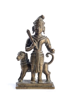 Lot 124 - A BRONZE FIGURE OF BHAIRAVA, NORTHERN INDIA, 19TH CENTURY