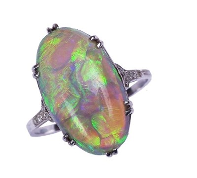 Lot 277 - AN OPAL AND DIAMOND RING