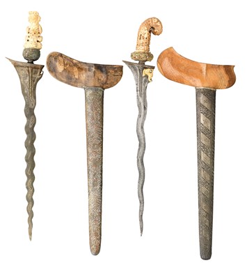 Lot 43 - TWO SOUTH EAST ASIAN SHORTSWORDS (KRIS)