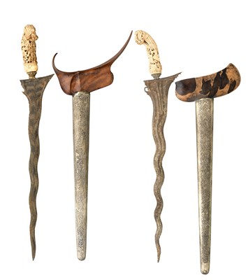 Lot 44 - TWO SOUTH EAST ASIAN SHORTSWORDS (KRIS)