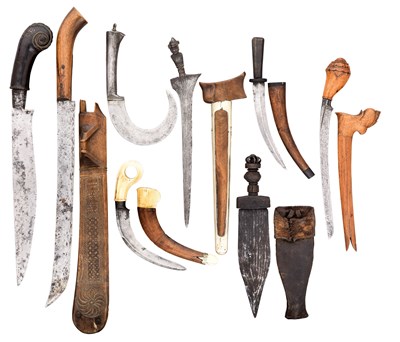 Lot 46 - EIGHT VARIOUS SOUTH EAST ASIAN DAGGERS