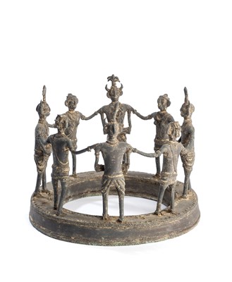 Lot 112 - A BASTAR BRONZE DANCE TROUPE, EASTERN INDIA, 19TH/20TH CENTURY