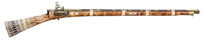 Lot 113 - A FINE 25 BORE OTTOMAN MIQUELET-LOCK RIFLE