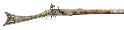 Lot 114 - A 16 BORE GREEK FLINTLOCK GUN (KARIOPHILI)