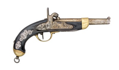 Lot 122 - A 14 BORE FRENCH MODEL 1822 PERCUSSION PISTOL