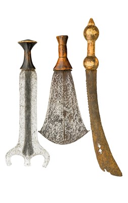 Lot 127 - THREE CENTRAL AFRICAN SHORTSWORDS
