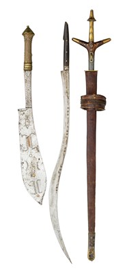 Lot 131 - THREE AFRICAN SHORTSWORDS