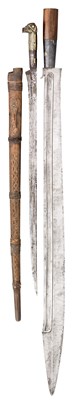 Lot 136 - A MOROCCAN SHORTSWORD (FLYSSA) AND A SOUTH EAST ASIAN POLEARM