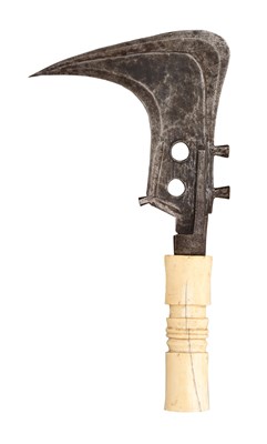 Lot 137 - AN IVORY-MOUNTED MANGBETU TRIBE SICKLE KNIFE