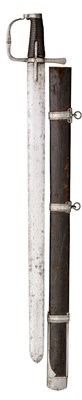 Lot 171 - A RARE EAST EUROPEAN HORSEMAN'S BROADSWORD AND SCABBARD