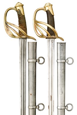 Lot 195 - TWO FRENCH CAVALRY TROOPER'S SABRES: THE FIRST