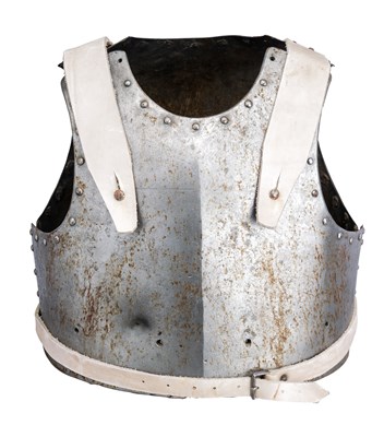 Lot 216 - A GERMAN HEAVY SHOT-PROOF SIEGE CUIRASS OF MUNITION QUALITY