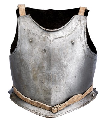 Lot 217 - A SHOT-PROOF MUNITION BREASTPLATE AND A SHOT-PROOF BACKPLATE FOR A CUIRASSIER ARMOUR