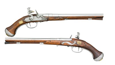 Lot 248 - A VERY RARE PAIR OF DUTCH FLINTLOCK RIFLED TURN-OFF HOLSTER PISTOLS BY JAN KNOOP